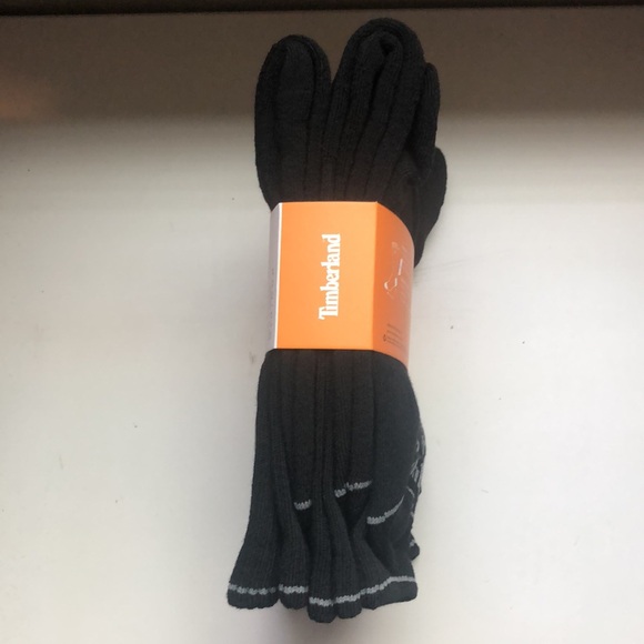 New Timberland Socks 5 Pair Package Mens Black Cushioned Crew Socks Shoe Sz 9-12 - Picture 5 of 11